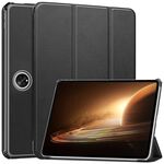 Per OPPO Pad 2 11,6 pollici Custer Pure Color 3-Fold Holder Custodia per tablet in pelle intelligente (nero)