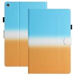 Per Amazon Kindle Fire HD8 2018/2017/2016 Custodia per tablet in pelle sfumata con cuciture (blu arancione)