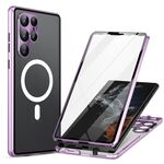 Per Samsung Galaxy S22 Ultra 5G Lens Protector Custodia per telefono magnetica a doppia faccia MagSafe (viola)