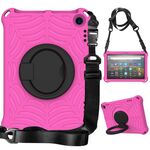 Custodia protettiva in silicone per tablet Amazon Kindle Fire HD 8 2022/2020 Spider King (rosa rossa)