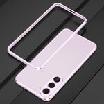 Per Samsung Galaxy S23 5G Aurora Series Lens Protector + Custodia per telefono con struttura in metallo (argento viola)