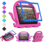 Per Amazon Kindle Fire HD10 2021 Octopus Style EVA + Custodia per tablet PC con cinturino (rosa rossa)
