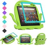 Per Amazon Kindle Fire HD10 2021 Octopus Style EVA + Custodia per tablet PC con cinturino (verde erba)