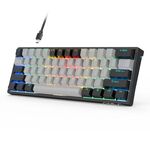 Tastiera meccanica AULA F3261 tipo C cablata a caldo sostituibile a 61 tasti RGB (albero del tè grigio nero)