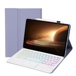 Per OPPO Pad 2 11,61 pollici 2023 OP13-AS Pelle di agnello Texture Custodia in pelle per tastiera Bluetooth con retroilluminazione staccabile ultrasottile con touchpad (viola)