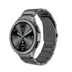 Per Samsung Galaxy Watch5 / Watch5 Pro / Watch4 / Watch4 Cinturino per orologio con fibbia piatta universale in lega di titanio a tre piante (grigio)