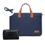 Per MacBook 15,6-16,1 pollici MAHOO 10188 Borsa per computer portatile ultrasottile Borsa per computer a mano, Colore: blu scuro + Borsa nera in PU