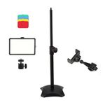 8 pollici 3200-5500K Luce di riempimento dal vivo a pannello piatto per fotografia a temperatura a tre colori, specifiche: staffa da 42 cm