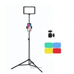 8 pollici 3200-5500K Luce di riempimento dal vivo a pannello piatto per fotografia a temperatura a tre colori, specifiche: staffa da 2,1 m