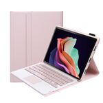 Per Huawei MatePad 11 2023 AHW13-A Custodia in pelle per tastiera Bluetooth staccabile ultrasottile con texture in pelle di agnello con touchpad (rosa)