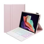 Per Huawei MatePad 11 2023 AHW13-AS Texture pelle di agnello Custodia in pelle per tastiera Bluetooth ultrasottile staccabile con retroilluminazione con touchpad (rosa)