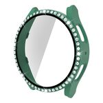 Per Samsung Galaxy Watch5 44mm Singola fila diamante PC + cassa dell'orologio in vetro temperato (verde chiaro)