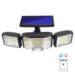 Luce di inondazione del sensore di rotazione tripla della luce LED della parete solare telecomandata, specificazione: 192LED integrato