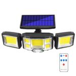 Luce di inondazione del sensore di rotazione tripla della luce LED della parete solare telecomandata, specificazione: 192COB integrato