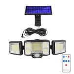 Luce di inondazione del sensore di rotazione tripla della luce LED della parete solare telecomandata, specificazione: 192LED Split