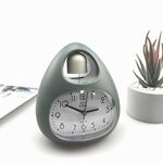 GH809 Sveglia da tavolo per bambini a forma di uovo Orologio da comodino carino con campanello (verde)
