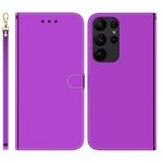 Per Samsung Galaxy S23 Ultra 5G Custodia in pelle con superficie a specchio imitata (viola)