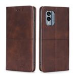 Custodia in pelle magnetica per Nokia X30 5G Cow Texture (marrone scuro)