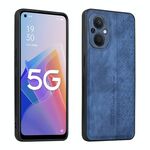 AZNS custodia per telefono con effetto pelle goffrata 3D per OPPO A96 5G / F21 Pro 5G / Reno7 Z 5G / Reno7 Lite / OnePlus Nord N20 5G (blu zaffiro)