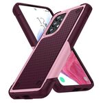 Per Samsung Galaxy A53 5G PC + Custodia protettiva antiurto in TPU (rosa + rosso scuro)