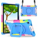 Per Samsung Galaxy Tab A8 10.5 2021 Custodia per tablet con supporto per bracciale in silicone + PC (camouflage + blu)