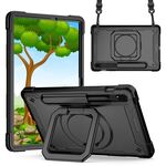 Per Samsung Galaxy Tab S7 / S8 Silicone + Custodia per tablet con supporto per PC (nero)