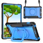 Per Samsung Galaxy Tab S7 / S8 Silicone + Custodia per tablet con supporto per PC (nero + blu)