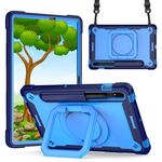Per Samsung Galaxy Tab S7 / S8 Silicone + Custodia per tablet con supporto per PC (blu navy + blu)