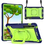 Custodia per tablet per Samsung Galaxy Tab S7 / S8 in silicone + PC (blu navy + giallo verde)