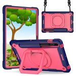 Per Samsung Galaxy Tab S7 / S8 Silicone + Custodia per tablet con supporto per PC (blu navy + rosa rossa)