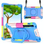 Custodia per tablet per Samsung Galaxy Tab S7 / S8 in silicone + PC (camouflage + blu)