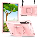 Per Samsung Galaxy Tab S7+ / S8+ / S7 FE Custodia per tablet con supporto in silicone + braccialetto per PC (oro rosa)