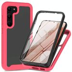 Per Samsung Galaxy S23 + 5G Custodia protettiva per telefono trasparente integrata a due strati in TPU + PC + PET (rosa rossa)