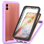 Per Samsung Galaxy A04 Custodia protettiva per telefono trasparente integrata a due strati in TPU + PC + PET (viola)