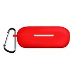 Custodia in silicone per auricolari Bluetooth di colore puro per Huawei FreeBuds SE con gancio (rosso)