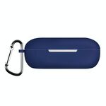 Custodia in silicone per auricolari Bluetooth di colore puro per Huawei FreeBuds SE con gancio (blu scuro)