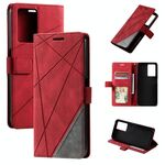 Per OPPO A57 2022 Custodia per telefono in pelle con giunture Skin Feel (rosso)