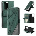 Per OPPO A57 2022 Custodia per telefono in pelle con giunture Skin Feel (verde)