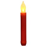 Candela elettronica a LED da 12 pezzi / scatola Candela natalizia senza fiamma a stelo lungo, specifica: giallo lampeggiante rosso chiaro