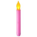 Candela elettronica a LED da 12 pezzi / scatola Candela natalizia senza fiamma con asta lunga, specifica: giallo lampeggiante rosa chiaro