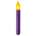 Candela elettronica a LED da 12 pezzi / scatola Candela natalizia senza fiamma a stelo lungo, specifica: luce gialla lampeggiante-viola