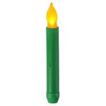 Candela elettronica a LED da 12 pezzi / scatola Candela natalizia senza fiamma a stelo lungo, specifica: giallo lampeggiante verde chiaro