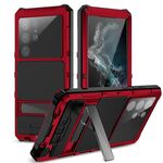 Custodia per telefono antiurto antipolvere impermeabile per Samsung Galaxy S22 Ultra 5G R-JUST RJ-56 di terza generazione (rosso)