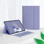Per Lenovo Tab M10 Plus 10.6 3rd Gen 2022 LX106 Tasti quadrati Custodia per tablet in pelle con tastiera Bluetooth rimovibile (viola)