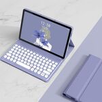 Per Lenovo Tab M10 Plus 10.6 3rd Gen 2022 YM-LX106 Custodia in pelle con tastiera per tablet Bluetooth staccabile con chiave rotonda senza mouse (viola)