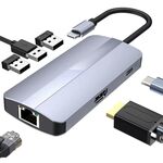 BYL-2209 6 in 1 Adattatore HUB per docking station multifunzione da USB-C / Tipo-C a USB