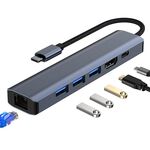 BYL-2210 Adattatore HUB per docking station multifunzionale da USB-C / Tipo-C a USB 6 in 1 con porta di rete 1000M