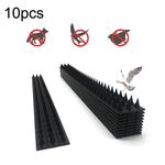 10 pezzi SK419 Linea di apparecchiature elettriche Spina anti-uccello Tetto Gronda Guida Recinzione per uccelli Spina per uccelli elettrica antifurto (nero)