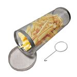 Gabbia per barbecue all'aperto in acciaio inossidabile BBQ Tubo a rete rotonda da 20 cm con gancio