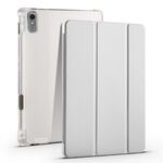 Per Lenovo Pad Plus 2023 Custodia per tablet in pelle TPU trasparente pieghevole da 11,5 pollici con slot per penna (grigio siderale)
